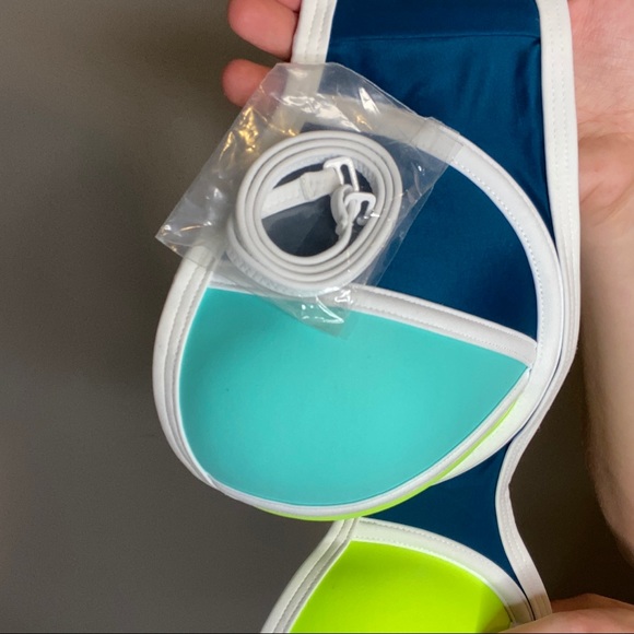 PINK Brand Blue, Green, and Navy Bikini Top - Picture 3 of 4